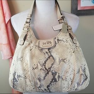 Coach Madison Python Embossed Shoulder Purse
